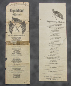 Two old republican tickets are shown side by side.