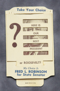 A political poster with an image of fdr.