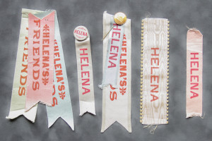 A group of ribbons with names on them.