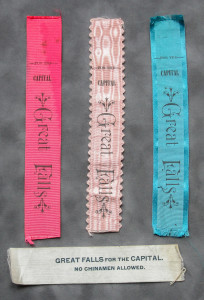 Three ribbons with the words " great falls ".