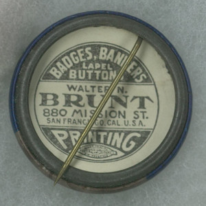 A needle in the center of a button.