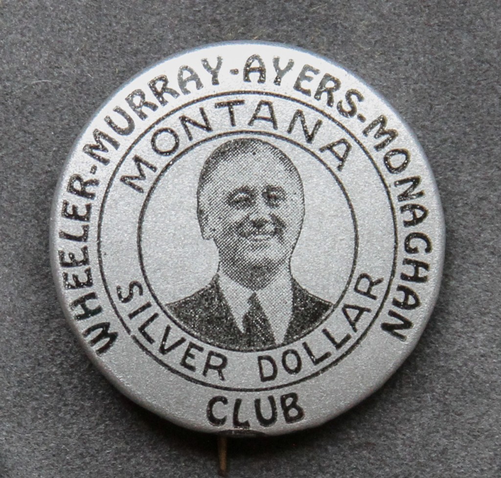 A button with an image of the president.