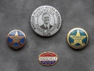 Montana FDR pins--Silver Dollar Club 1934          