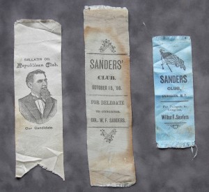 Territorial Delegate ribbons; Carter 1888 and Sanders 1864,1866,1880 and 1886        